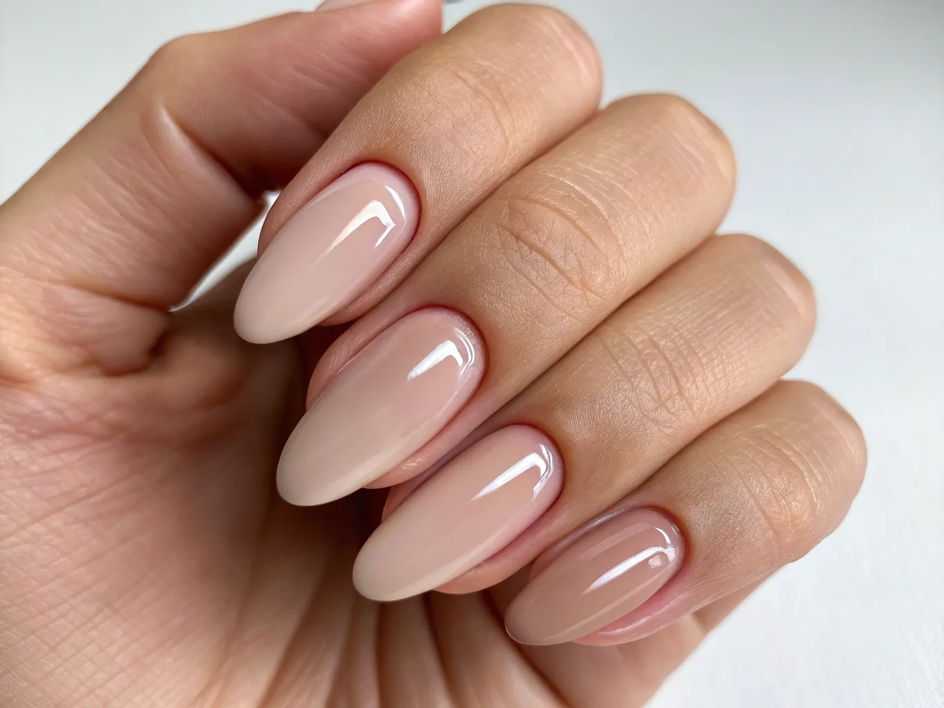 Nude gel polish med minimalistisk design